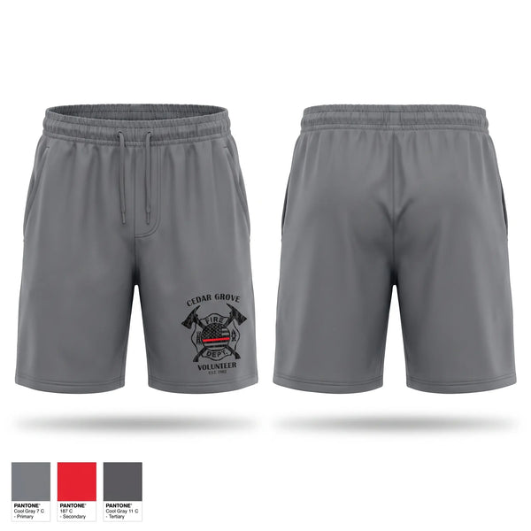 Athletic Shorts With Pockets, Cedar Grove Volunteer Fire Dept, Fire Department, Teamtime, Team time, sublimation, custom sports apparel, team uniforms, spirit wear, spiritwear, sports uniforms, custom shirts, team store, custom team store, fundraiser sports, apparel fundraiser