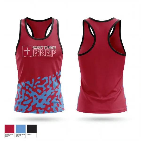 Mens Track Singlet, Saint John's Preparatory School Track & Field, Track & Field, Teamtime, Team time, sublimation, custom sports apparel, team uniforms, spirit wear, spiritwear, sports uniforms, custom shirts, team store, custom team store, fundraiser sports, apparel fundraiser