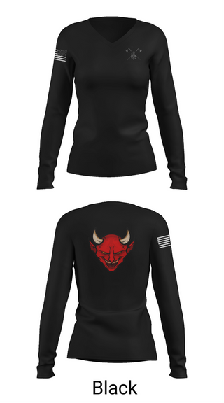 Womens Long Sleeve Vneck Shirt, D Co 3-47, , Teamtime, Team time, sublimation, custom sports apparel, team uniforms, spirit wear, spiritwear, sports uniforms, custom shirts, team store, custom team store, fundraiser sports, apparel fundraiser