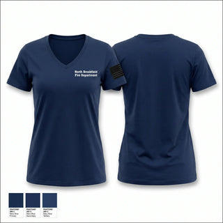 Womens Short Sleeve Vneck Shirt, North Brookfield Fire Department, Fire Department, Teamtime, Team time, sublimation, custom sports apparel, team uniforms, spirit wear, spiritwear, sports uniforms, custom shirts, team store, custom team store, fundraiser sports, apparel fundraiser