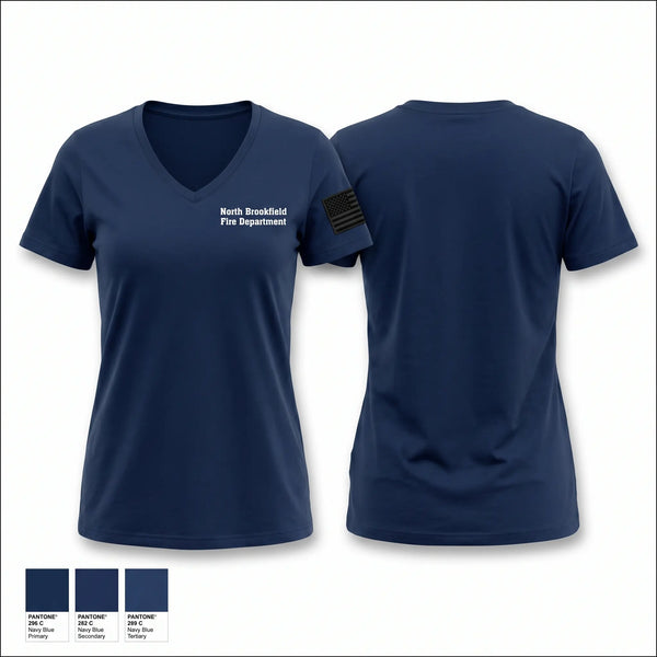 Womens Short Sleeve Vneck Shirt, North Brookfield Fire Department, Fire Department, Teamtime, Team time, sublimation, custom sports apparel, team uniforms, spirit wear, spiritwear, sports uniforms, custom shirts, team store, custom team store, fundraiser sports, apparel fundraiser