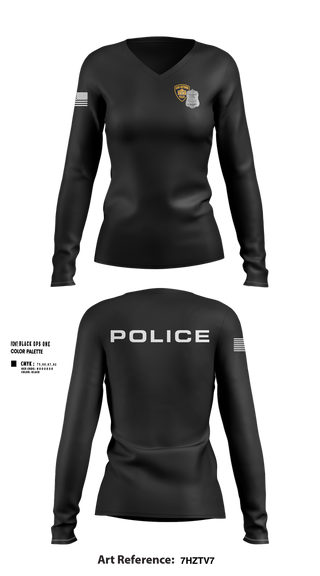 Womens Long Sleeve Vneck Shirt, San Antonio Police Department, Police, Teamtime, Team time, sublimation, custom sports apparel, team uniforms, spirit wear, spiritwear, sports uniforms, custom shirts, team store, custom team store, fundraiser sports, apparel fundraiser
