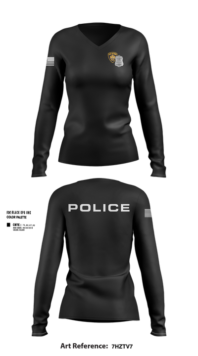 San Antonio Police Department 73330660 Women's Long Sleeve V-neck Shirt - 101