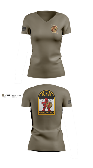 Womens Short Sleeve Vneck Shirt, 3-509th Parachute Infantry BN Able Nation, , Teamtime, Team time, sublimation, custom sports apparel, team uniforms, spirit wear, spiritwear, sports uniforms, custom shirts, team store, custom team store, fundraiser sports, apparel fundraiser