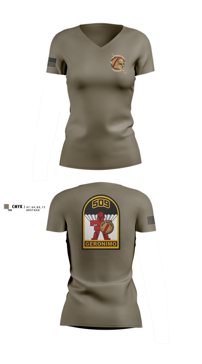 3-509th Parachute Infantry BN Able Nation 10459424 Women's Short Sleeve V-neck Shirt - 100
