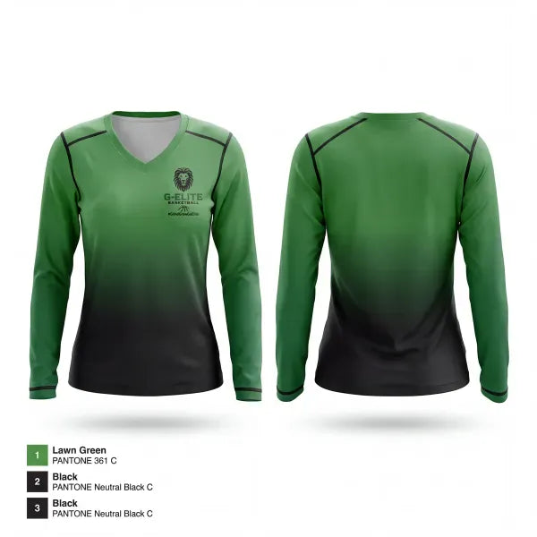 Womens Long Sleeve Vneck Shirt, G-Elite, Men's Basketball, Teamtime, Team time, sublimation, custom sports apparel, team uniforms, spirit wear, spiritwear, sports uniforms, custom shirts, team store, custom team store, fundraiser sports, apparel fundraiser