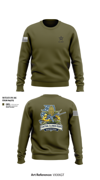 Crew Neck Sweatshirt, Central Illinois Company, Army, Teamtime, Team time, sublimation, custom sports apparel, team uniforms, spirit wear, spiritwear, sports uniforms, custom shirts, team store, custom team store, fundraiser sports, apparel fundraiser
