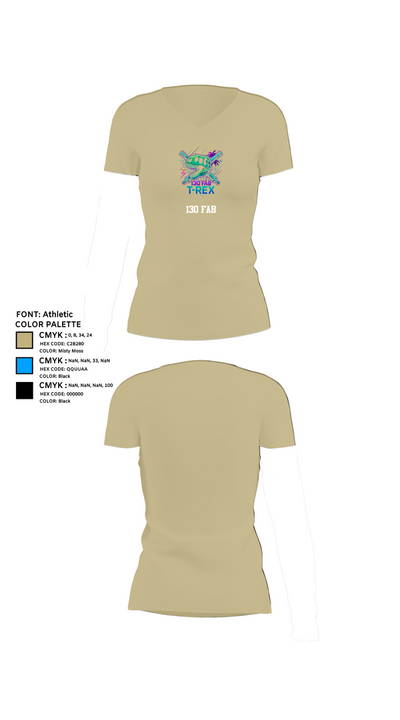 130 FAB 52872050 Women's Short Sleeve V-neck Shirt - 84