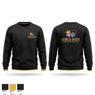 Crew Neck Sweatshirt, Gems and gents, Cheer, Teamtime, Team time, sublimation, custom sports apparel, team uniforms, spirit wear, spiritwear, sports uniforms, custom shirts, team store, custom team store, fundraiser sports, apparel fundraiser