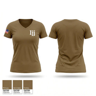Womens Short Sleeve Vneck Shirt, Ijj, Army, Teamtime, Team time, sublimation, custom sports apparel, team uniforms, spirit wear, spiritwear, sports uniforms, custom shirts, team store, custom team store, fundraiser sports, apparel fundraiser