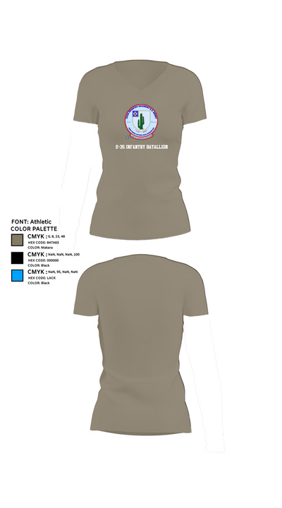 2-35 Infantry Batallion 77036654 Women's Short Sleeve V-neck Shirt - 64