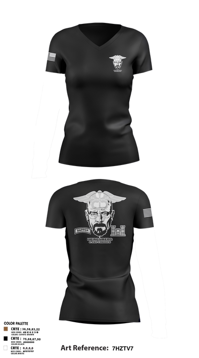 Heisenberg’s 61989625 Women's Short Sleeve V-neck Shirt - 103