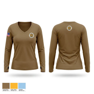 Womens Long Sleeve Vneck Shirt, 130th Maneuver Enhancement Brigade, Army, Teamtime, Team time, sublimation, custom sports apparel, team uniforms, spirit wear, spiritwear, sports uniforms, custom shirts, team store, custom team store, fundraiser sports, apparel fundraiser