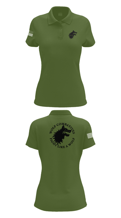 Wolf Combatives Women's Short Sleeve Performance Polo  - 55
