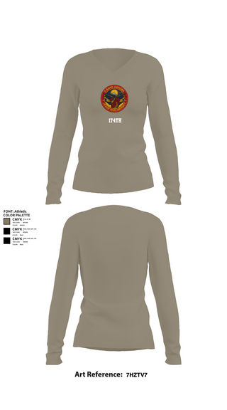 Womens Long Sleeve Vneck Shirt, 174th, , Teamtime, Team time, sublimation, custom sports apparel, team uniforms, spirit wear, spiritwear, sports uniforms, custom shirts, team store, custom team store, fundraiser sports, apparel fundraiser