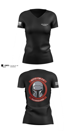 Womens Short Sleeve Vneck Shirt, 637th Chemical Company, National Guard, Teamtime, Team time, sublimation, custom sports apparel, team uniforms, spirit wear, spiritwear, sports uniforms, custom shirts, team store, custom team store, fundraiser sports, apparel fundraiser