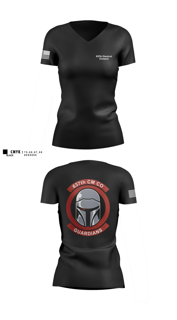 Womens Short Sleeve Vneck Shirt, 637th Chemical Company, National Guard, Teamtime, Team time, sublimation, custom sports apparel, team uniforms, spirit wear, spiritwear, sports uniforms, custom shirts, team store, custom team store, fundraiser sports, apparel fundraiser