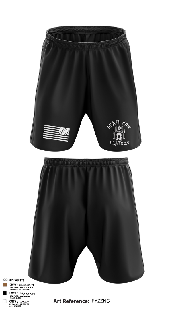 Athletic Shorts With Pockets, Death Row Platoon, Tomahawk Troop, 5/4 CAV, 2ABCT, 1ID, , Teamtime, Team time, sublimation, custom sports apparel, team uniforms, spirit wear, spiritwear, sports uniforms, custom shirts, team store, custom team store, fundraiser sports, apparel fundraiser