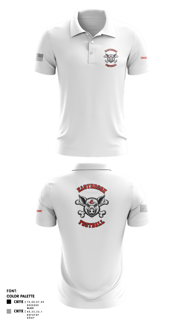 Short Sleeve Performance Polo, Eastbrook Football, Army, Teamtime, Team time, sublimation, custom sports apparel, team uniforms, spirit wear, spiritwear, sports uniforms, custom shirts, team store, custom team store, fundraiser sports, apparel fundraiser
