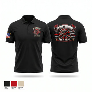 Short Sleeve Performance Polo, Winthrop Fire Department, Fire Department, Teamtime, Team time, sublimation, custom sports apparel, team uniforms, spirit wear, spiritwear, sports uniforms, custom shirts, team store, custom team store, fundraiser sports, apparel fundraiser