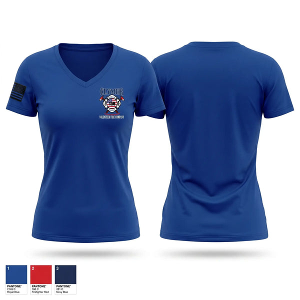 Womens Short Sleeve Vneck Shirt, Clymer Volunteer Fire Company #1, Fire Department, Teamtime, Team time, sublimation, custom sports apparel, team uniforms, spirit wear, spiritwear, sports uniforms, custom shirts, team store, custom team store, fundraiser sports, apparel fundraiser