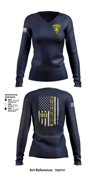 Womens Long Sleeve Vneck Shirt, Madison Township, Police, Teamtime, Team time, sublimation, custom sports apparel, team uniforms, spirit wear, spiritwear, sports uniforms, custom shirts, team store, custom team store, fundraiser sports, apparel fundraiser