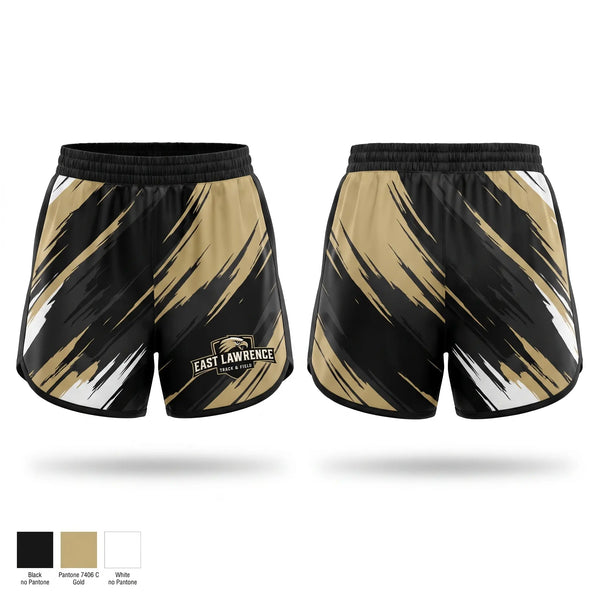 Womens Shorts, East Lawrence, Track & Field, Teamtime, Team time, sublimation, custom sports apparel, team uniforms, spirit wear, spiritwear, sports uniforms, custom shirts, team store, custom team store, fundraiser sports, apparel fundraiser