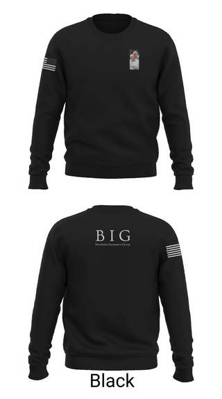 Crew Neck Sweatshirt, Broadnax Insurane Group, Army, Teamtime, Team time, sublimation, custom sports apparel, team uniforms, spirit wear, spiritwear, sports uniforms, custom shirts, team store, custom team store, fundraiser sports, apparel fundraiser