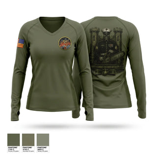 Womens Long Sleeve Vneck Shirt, Charlie Co, Marines, Teamtime, Team time, sublimation, custom sports apparel, team uniforms, spirit wear, spiritwear, sports uniforms, custom shirts, team store, custom team store, fundraiser sports, apparel fundraiser