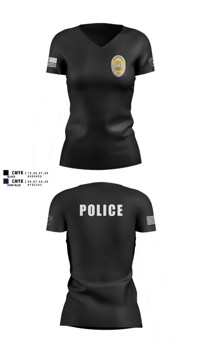 McCordsville Police Department 1417548 Women's Short Sleeve V-neck Shirt - 3