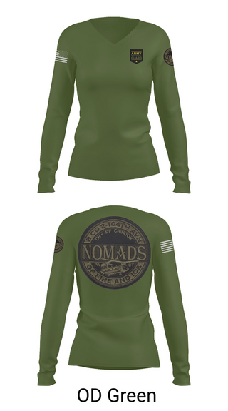 Womens Long Sleeve Vneck Shirt, E CO 169 AVN, National Guard, Teamtime, Team time, sublimation, custom sports apparel, team uniforms, spirit wear, spiritwear, sports uniforms, custom shirts, team store, custom team store, fundraiser sports, apparel fundraiser