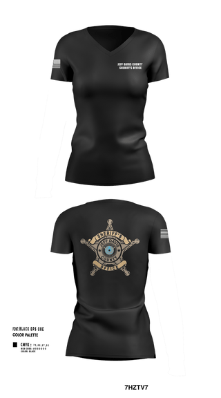 Womens Short Sleeve Vneck Shirt, Jeff Davis County Sheriff’s Office, Police, Teamtime, Team time, sublimation, custom sports apparel, team uniforms, spirit wear, spiritwear, sports uniforms, custom shirts, team store, custom team store, fundraiser sports, apparel fundraiser