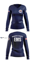 Manatee County EMS Women's Long Sleeve V-neck Shirt - 6