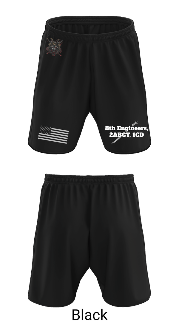 Athletic Shorts With Pockets, 8th Engineers, 2ABCT, 1CD, Army, Teamtime, Team time, sublimation, custom sports apparel, team uniforms, spirit wear, spiritwear, sports uniforms, custom shirts, team store, custom team store, fundraiser sports, apparel fundraiser