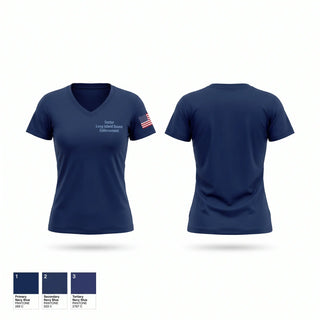 Womens Short Sleeve Vneck Shirt, Sector Long Island Sound Enforcement, Coast Guard, Teamtime, Team time, sublimation, custom sports apparel, team uniforms, spirit wear, spiritwear, sports uniforms, custom shirts, team store, custom team store, fundraiser sports, apparel fundraiser