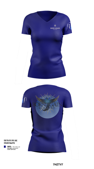 Womens Short Sleeve Vneck Shirt, Born Again Ministry, , Teamtime, Team time, sublimation, custom sports apparel, team uniforms, spirit wear, spiritwear, sports uniforms, custom shirts, team store, custom team store, fundraiser sports, apparel fundraiser