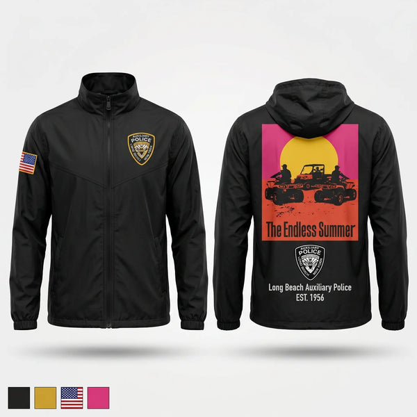 Windbreaker, Long Beach Auxiliary Police Department, Police, Teamtime, Team time, sublimation, custom sports apparel, team uniforms, spirit wear, spiritwear, sports uniforms, custom shirts, team store, custom team store, fundraiser sports, apparel fundraiser