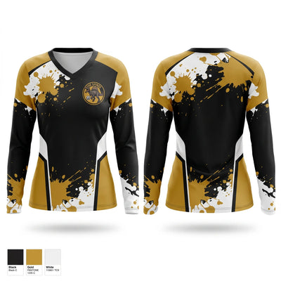 Spinos Women's Long Sleeve V-neck Shirt - 1