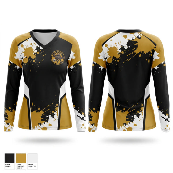 Womens Long Sleeve Vneck Shirt, Spinos, Men's Soccer, Teamtime, Team time, sublimation, custom sports apparel, team uniforms, spirit wear, spiritwear, sports uniforms, custom shirts, team store, custom team store, fundraiser sports, apparel fundraiser