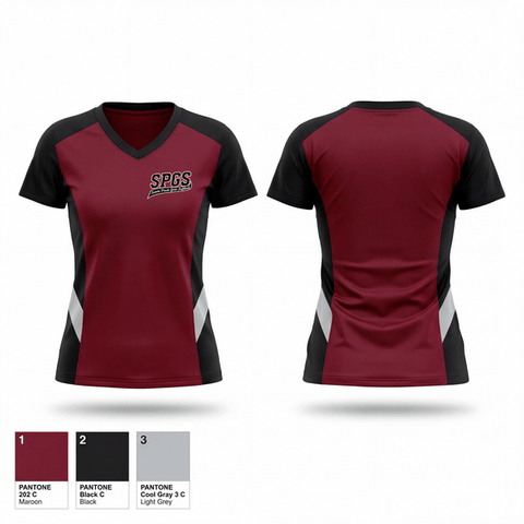 Womens Short Sleeve Vneck Shirt, Santa Paula Girls Softball, Softball, Teamtime, Team time, sublimation, custom sports apparel, team uniforms, spirit wear, spiritwear, sports uniforms, custom shirts, team store, custom team store, fundraiser sports, apparel fundraiser
