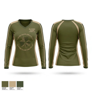 Womens Long Sleeve Vneck Shirt, Clovers Clean Streets LLC, , Teamtime, Team time, sublimation, custom sports apparel, team uniforms, spirit wear, spiritwear, sports uniforms, custom shirts, team store, custom team store, fundraiser sports, apparel fundraiser