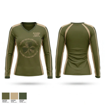 Clovers Clean Streets LLC Women's Long Sleeve V-neck Shirt - 1