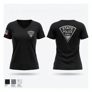 Womens Short Sleeve Vneck Shirt, New Mexico State Police, Police, Teamtime, Team time, sublimation, custom sports apparel, team uniforms, spirit wear, spiritwear, sports uniforms, custom shirts, team store, custom team store, fundraiser sports, apparel fundraiser