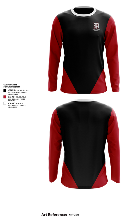 DeKalb Barons Baseball 24379984 Long Sleeve Performance Shirt 2