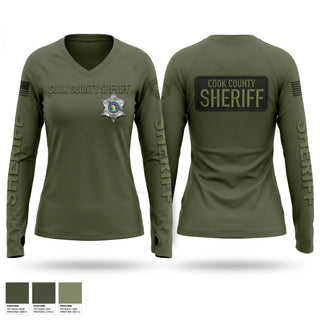 Womens Long Sleeve Vneck Shirt, Cook County Sheriff’s Office, Police, Teamtime, Team time, sublimation, custom sports apparel, team uniforms, spirit wear, spiritwear, sports uniforms, custom shirts, team store, custom team store, fundraiser sports, apparel fundraiser