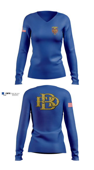 Womens Long Sleeve Vneck Shirt, Bethany Fire Department, Fire Department, Teamtime, Team time, sublimation, custom sports apparel, team uniforms, spirit wear, spiritwear, sports uniforms, custom shirts, team store, custom team store, fundraiser sports, apparel fundraiser