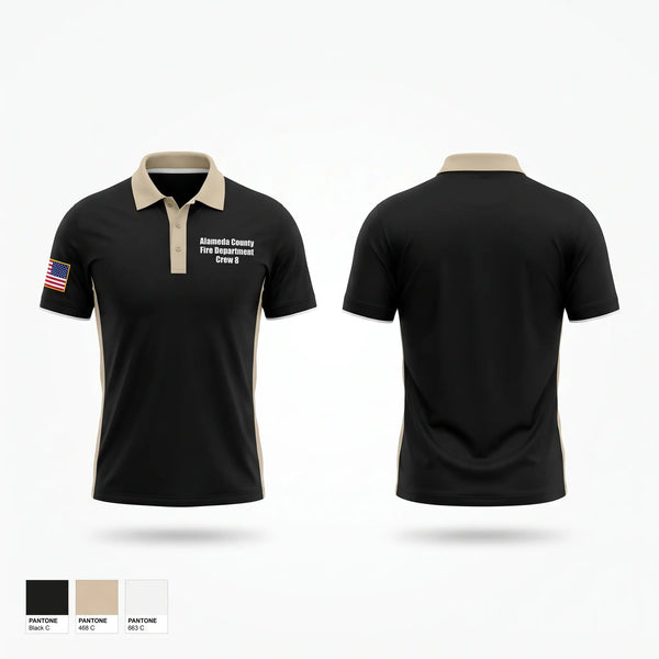 Short Sleeve Performance Polo, Alameda County Fire Department Crew 8, Fire Department, Teamtime, Team time, sublimation, custom sports apparel, team uniforms, spirit wear, spiritwear, sports uniforms, custom shirts, team store, custom team store, fundraiser sports, apparel fundraiser