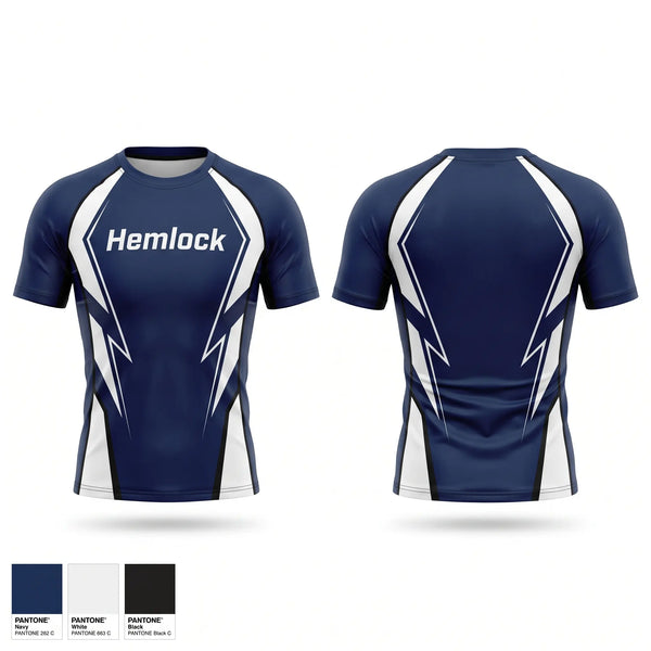 Short Sleeve Rash Guard Shirt, Hemlock, Wrestling, Teamtime, Team time, sublimation, custom sports apparel, team uniforms, spirit wear, spiritwear, sports uniforms, custom shirts, team store, custom team store, fundraiser sports, apparel fundraiser