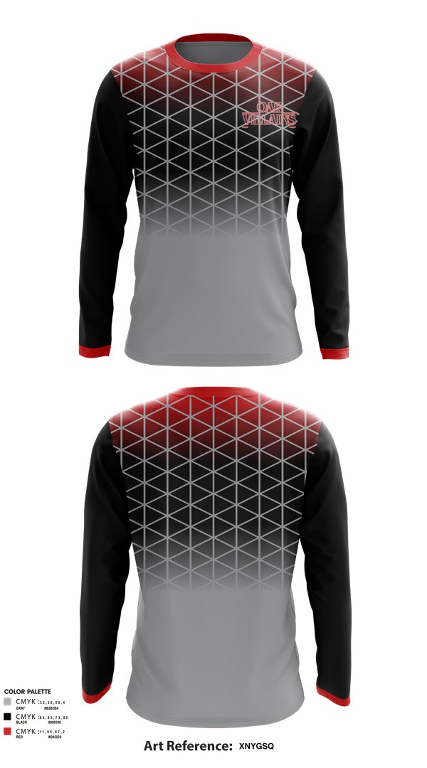 Long Sleeve Performance Shirt, OAK Villains, Men's Basketball, Teamtime, Team time, sublimation, custom sports apparel, team uniforms, spirit wear, spiritwear, sports uniforms, custom shirts, team store, custom team store, fundraiser sports, apparel fundraiser