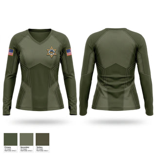 Womens Long Sleeve Vneck Shirt, Blank County Sheriff Department, Police, Teamtime, Team time, sublimation, custom sports apparel, team uniforms, spirit wear, spiritwear, sports uniforms, custom shirts, team store, custom team store, fundraiser sports, apparel fundraiser